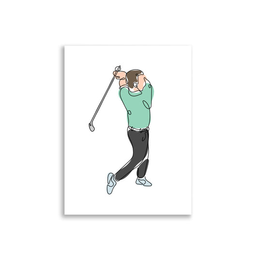 Golf Poster of Liam Twine in a one-line design