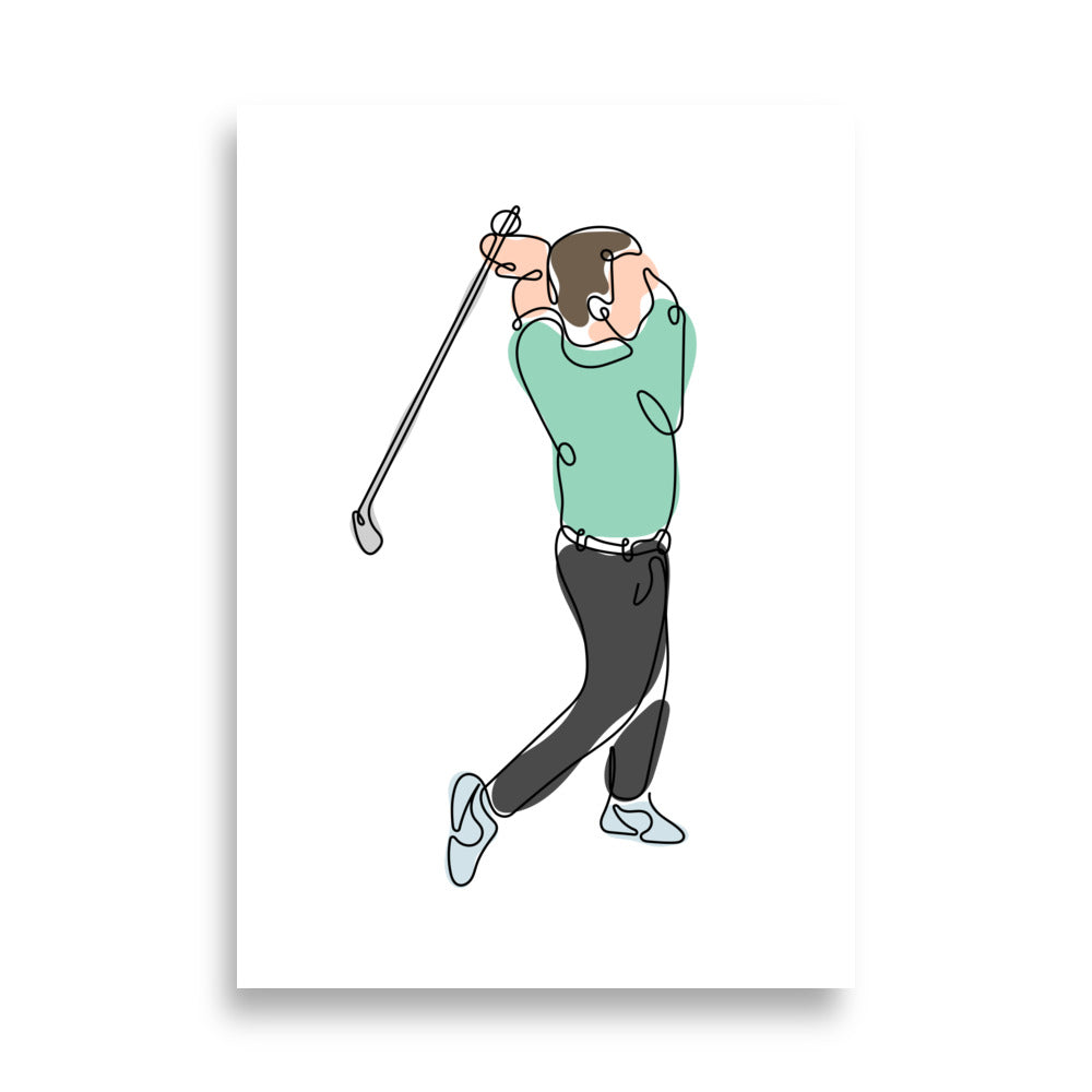 Golf Poster of Liam Twine in a one-line design