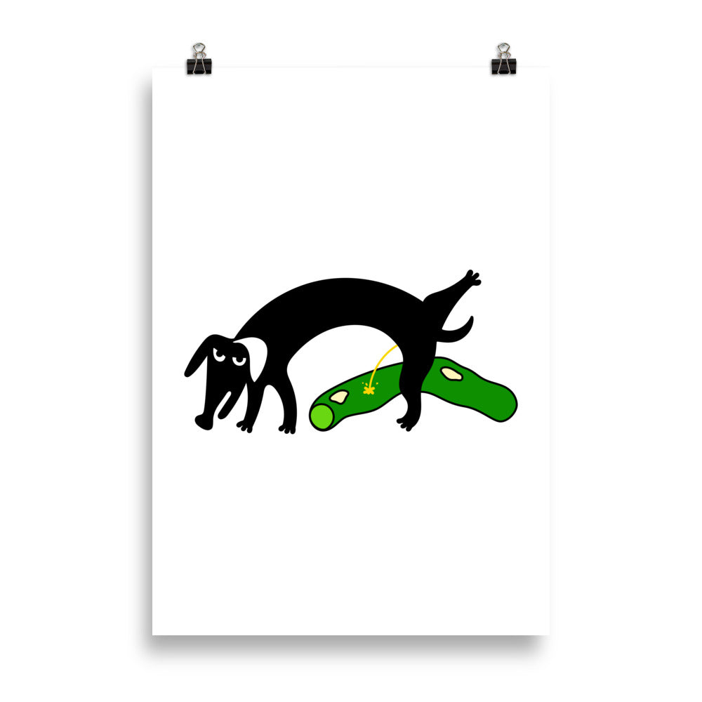 Dogleg Left - Golf Poster - Black